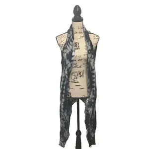 Amuse Society Duster Blue Asymmetrical Open Front